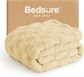 Bedsure GentleSoft Twin Blanket for Bed - Super Soft Cozy Blankets for Women Men Girls, Cute Fuzzy Fleece Throws for Bedroom Couch, Light Yellow, 60x80 Inches
