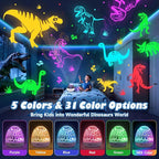 PIKOY Dinosaur Toys for Kids 3-5 Night Light Projector Dinosaur Eggs Boys Christmas Gifts | 15 Sounds & 3D Films | 31Colors & Remote Control | Toddler Boy Toys, Boys Room Decor, Boy Gifts