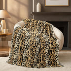 Cozy Bliss Luxury Faux Fur Throw Blanket Leopard Print, Non Shedding Double Sided Sherpa Blankets Super Soft Fluffy Thick Warm Throws Home Decor for Couch Bed Sofa Women,60"*80"Inches Brown Leopard