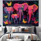NYZE Elephant Tapestry for Bedroom, Glow in the Dark Room Decor Wall Tapestries, Cool Galaxy Planet Wall Hanging, Wall Hanging for Gamer Room Dorm Living Room 79in×59in