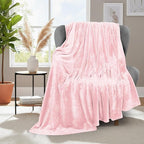 Utopia Bedding Fleece Blanket Throw Size Pink 300GSM Luxury Anti-Static Fuzzy Soft Microfiber Blanket for Couch, Sofa and Bed (50x60 Inch)