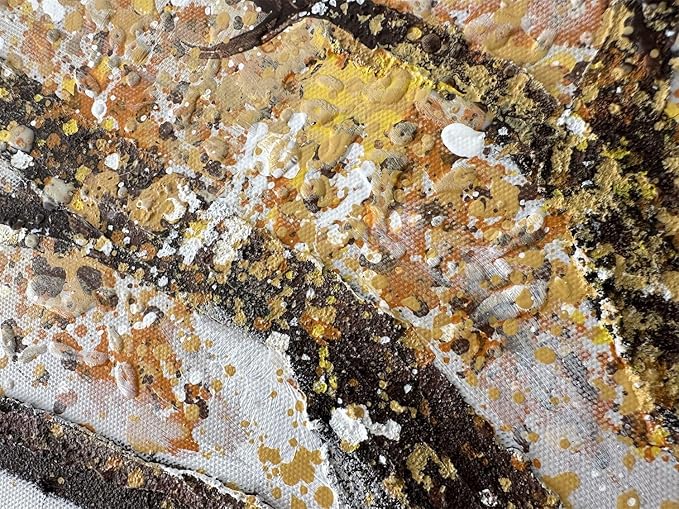 Alenoss 3D Modern Oil Painting on Canvas 24x48, Large Abstract Textured Tree Paintings Canvas Wall Art Home Decorations Framed Wall Art Pictures for Bedroom Living Room Wall Decor