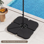 Giantex 4-Piece Fillable Offset Umbrella Base, 238 lbs Heavy Duty HDPE Cantilever Patio Umbrella Stand, Sand & Water Filled Weighted Base Plates, with 4 Connecting Pins for Outdoor Deck & Poolside