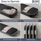 DIMJ 2 Pack 54" Space Saving Garment Bags for Hanging Clothes With Compression Zipper Carry Handles and Window, Washable Suit Bag for Dress, Clothes, Coats, Down Jacket, Closet, Moving, Travel