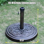Orgrimmar Umbrella Base 26.5lbs Outdoor Living Heavy Duty Round Antiqued Patio Market Umbrella Base