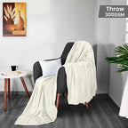 Utopia Bedding Fleece Blanket Throw Size Ivory 300GSM Luxury Anti-Static Fuzzy Soft Microfiber Blanket for Couch, Sofa and Bed (50x60 Inch)
