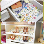 BBTO 20 Sheet Scented Drawer Liners for Dressers 15.8" x 22" Scented Fragrant Cabinet Paper Liners Non Adhesive Drawer Paper Mats for Bedroom Home Closet Shelves(Wildflower)