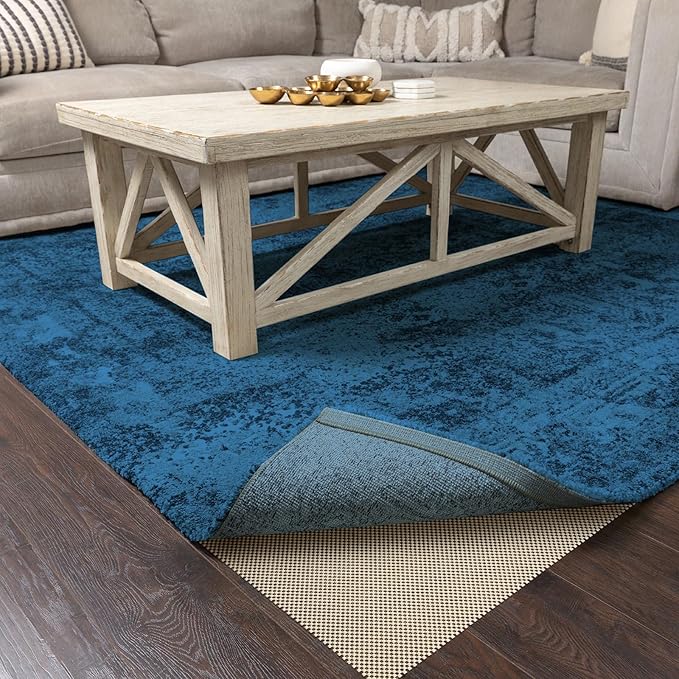 Veken 6x9 Ft Rug Pad Gripper for Hardwood Floors, Non Slip Khaki Rug Pads for Area Rugs, Thick Rug Grippers for Tile Floors, Under Carpet Anti Skid Mat, Keep Your Rugs Safe and in Place