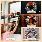 OUTXE Wreath Hanger for Front Door, Heavy Duty Suction Cup Reef Hook for Glass Window/Over Door, Christmas/Thanksgiving/Halloween/July 4th/Easter/Valentine/Winter/Fall/Summer/Spring (White, 4-Pack)