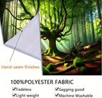 BSFHH Nature Tapestry Forest Tree Sea Cave Wall Hanging, Stream Through Rainforest Landscape Wall Art Tapestry for Bedroom Living room (Century-old tree, 110" × 87", Unframed)