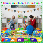 Baby Play Mat for Floor, ABC Kids Play Mat, Forest Animals Kids Rugs for Girls and Boys Playroom, Foldable Rug for Baby Toddler Infants Crawling Playing (Green, 59X39.4 INCH)