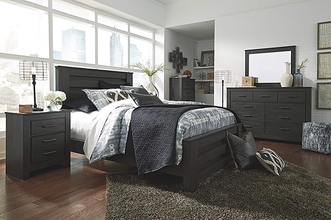 Signature Design by Ashley Brinxton Urban Contemporary 7 Drawer Dresser, Charcoal