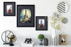 Yaetm 8x10 Double Floating Mat Picture Frame Set of 2, Display Picture 5x7 with black Double Mat, Polished High Definition Real Glass, Tabletop & Wall Mounting Photo Frames, Black