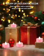 BEICHI Flameless Candles, Tea Lights Battery Operated, No Flickering Votive Candles LED Tea Lights for Wedding Christmas Party Home Decor (50 Pack, Pink)