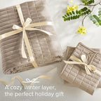 Comfort Spaces Kienna Quilt Set- Double Sided Stitching Design Summer Blanket, Lightweight, Soft, All Season Bedding Layer, Matching Sham, Taupe, Coverlet King (104"x90") 3 Piece
