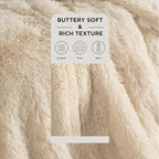 Bedsure GentleSoft Fuzzy Sherpa Faux Fur Blanket Beige Cozy Gifts for Women Men, Soft Fleece Plush Warm Minky Thick Blanket Twin Size for Couch, Room Decor Dorm Bed Essentials Beige Decor, 60x80