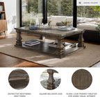 Signature Design by Ashley Johnelle Farmhouse Coffee Table with Weathered Gray Finish, Gray