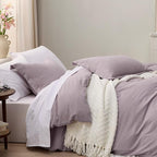 Bedsure Dusty Purple Duvet Cover Twin/Twin XL Size - 2 Pieces Prewashed Cotton-Like Extra Soft Bedding Set, Includes 1 Twin Duvet Cover 68x90 Inches with Zipper Closure & 1 Pillow Sham, No Comforter