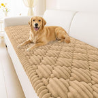 Smiry Pet Couch Cover for Dogs Washable, Non-Slip Fuzzy Couch Covers for 3 Cushion Sofa Pet Friendly, Soft Thick Furniture Protector Sofa Slipcover Mat for Dogs (Camel, 27.6" x 88")