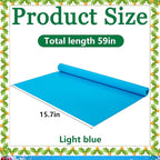 Wehhbtye 59'' x 15.7'' Christmas Village Ocean Display Mat, Christmas Village Miniature Ocean Mat, Xmas Villages PVC Pad Decoration for Holiday Mini Landscape Scene Accessories (Light Blue)