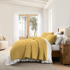 WDCOZY Twin Quit Size Bedding Sets with Pillow Sham, Lightweight Soft Bedspread Coverlet, Quilted Blanket Thin Comforter Bed Cover for All Season, 2 Pieces, 68x90 inches, Yellow