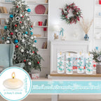124 Pcs Christmas Vase Filler Pearls for Vase Filler Christmas Table Decor Floating Candles Centerpiece with 8 Floating Candles for Table Party Festival Decor, Not Included Clear Beads(Snowflake)