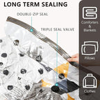 SUOCO 10 Small Vacuum Storage Bags with Electric Pump, Travel Clothes Space Saver Bags, Compression Airtight Seal Bags for Clothing, Pillows, Comforters, Blankets