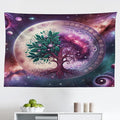 Ambesonne Purple Tapestry, Galaxy Tree of Life Design Space and Earthy Side Branches Universe Art, Fabric Wall Hanging Decor for Bedroom Living Room Dorm, 45" X 30", Teal Plum and Lavender