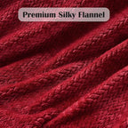 NEWCOSPLAY Super Soft Twin Blanket Red Premium Silky Flannel Fleece Leaves Pattern Lightweight Bed Blanket All Season Use (Red, Twin(60"x80"))