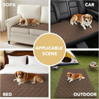 H.VERSAILTEX Couch Cover Chenille Pet Fuzzy Sofa Covers for 3 Cushion Couch Anti Slip Washable Sofa Slipcovers with Strap Soft Couch Protector Cover for Dogs Cats Kids(27.6" x 71", Coco Mocha)