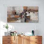 YDYSUNE Abstract Canvas Wall Art, Modern Wall Decor Painting, Brown Room Decorations, Orange Wall Art for Living Room, Bedroom, Office Artwork Wall Decor 24×48IN