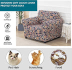 KRFOONN 2 Piece Chair Covers Printed Sofa Covers Couch Covers Washable Armchair Sofa Couch Slipcover Furniture Protector with Elastic Bottom for Living Room (Armchair, 62), Small