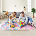 Noahas Fluffy Rainbow Rugs for Bedroom Girls,2'X5' Oval Throw Rug for Kids Room,Shag Hallway Runner Rug,Small Soft Shaggy Bedside Non-Slip Plush Nursery Dorm Carpet Home Decor