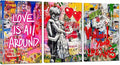 Novatique Banksy Wall Art Street Wall Art Modern Colorful Graffiti Painting Artwork Home Decor Love All Around Graffiti Art Poster for Living Room Bedroom, 24”x 36”x 3Pcs