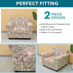 KRFOONN 2 Piece Chair Covers Printed Sofa Covers Couch Covers Washable Armchair Sofa Couch Slipcover Furniture Protector with Elastic Bottom for Living Room (Armchair, 22), Small