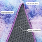 Rugs for Living Room 5x7, Soft Shaggy Modern Shag Area Rug for Bedroom, Upgrade Non-Slip Plush Fluffy Carpet for Kids Boys Girls Room Home Decor Aesthetic, Rainbow Purple