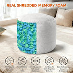 Pouf Ottoman Foot Rest, Comfortable & Soft, Round Footstool for Living Room, Bedroom, Office, Room Decoration, Corduroy Foot Stool Pouf with Odorless & Anti-Clump Filling, Small Grey