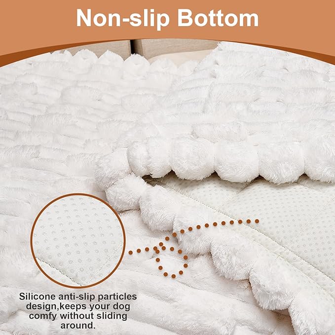 Couch Cover for Dogs, Non Slip Fuzzy Pet Couch Covers for Sofa,Couch Covers for Sofa Pet Friendly,Thick Soft Sofa Slipcovers Cushion Protector(White, 28 x 83/70 x 210cm)