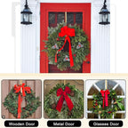Hotop 15 Inch 6 Pcs Wreath Hangers for Front Door Over The Door Hanger Hooks Steel Wreath Doors Hangers Clothes Towel Hooks Holder for Christmas Halloween Front Decorations Welcome Sign(Champagne)