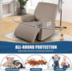 TAOCOCO Recliner Chair Covers 4-Pieces for Oversized Recliner, Stretch Recliner Slipcover for Large Recliners Washable Polyester Soft Fabric Furniture Protector (Oversized Recliner, Khaki)