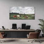 Belmrxne Large Nature Wall Art Green and Grey Wall Decor Landscape Canvas Painting Animal Artwork modern Wall Painting for Living Room Bedroom Office 29x58 Inches