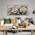 LJ CHIXUFA ART Floral Wall Art, Modern Canvas Wall Decor, 24x48 Inch, Perfect for Living Room, Bedroom, Office