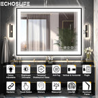 40x36 LED Bathroom Vanity Mirrors - Black Aluminum Edge (Front and Backlit), Anti-Fog Vanity Mirror with Lights,Stepless Dimmable Lighted Mirror,3 Colors Smart Mirror(Horizontal/Vertical)