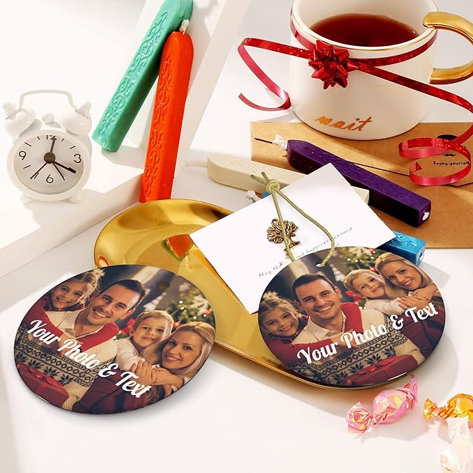 Personalized Ceramic Christmas Ornaments 2025 Custom Photo Ornaments for Christmas Tree, Customized Picture Ornaments, Wedding, Engagement, Family Keepsake, Hanging Ceramic Xmas Ornament