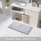 Yimobra Bath Mats for Bathroom Non Slip, 31.5x20, Extra Soft Chenille Bathroom Rugs, Fluffy Plush Luxury Shower Mat Outside, Water Absorbent, Machine Washable, Sink and Tub, Light Grey & Dark Grey