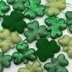 St Patrick's Day Shamrocks Hanging Ornaments, 24Pcs Green Shamrocks Hanging Ornament Luck Clover Bauble Decoration for Saint Patrick's Party Supplies Tiered Tray Table Crafts Decor
