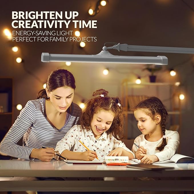 2300 Lumens Ultra Bright LED Desk Lamp – Professional Eye Care Task Light 5 Level Adjustable Brightness & Color Temperature, for Home Office, Architecture, Beauty (CCT, Dimming, White)
