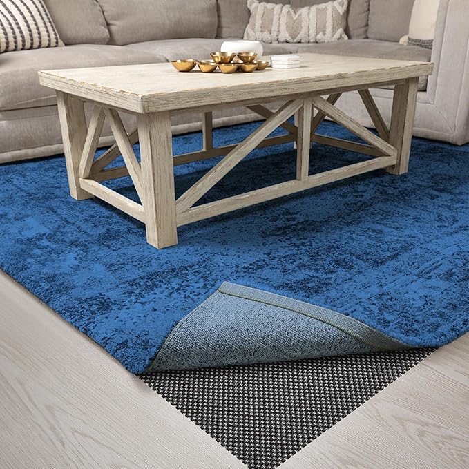 Veken 8x10 Ft Rug Pad Gripper for Hardwood Floors, Non Slip Black Rug Pads for Area Rugs, Thick Rug Grippers for Tile Floors, Under Carpet Anti Skid Mat, Keep Your Rugs Safe and in Place