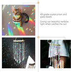 13inch Hanging Crystal Prism Suncatcher Ornament for Christmas Tree Crystal Wind Chimes Colorful Glass Beads Chain Pendant Decorative Mobiles
