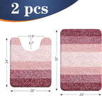 OLANLY Bathroom Rug Set 2 Piece, Soft Absorbent Microfiber Bath Mats and U-Shaped Contour Toilet Rug, Non-Slip, Machine Wash Dry, Plush Shaggy Bath Mats for Bathroom (30"x20"+24"x20", Red)